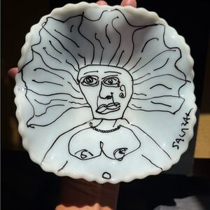 Salazar Original on Antique Milk Glass – 1/1 Art Object